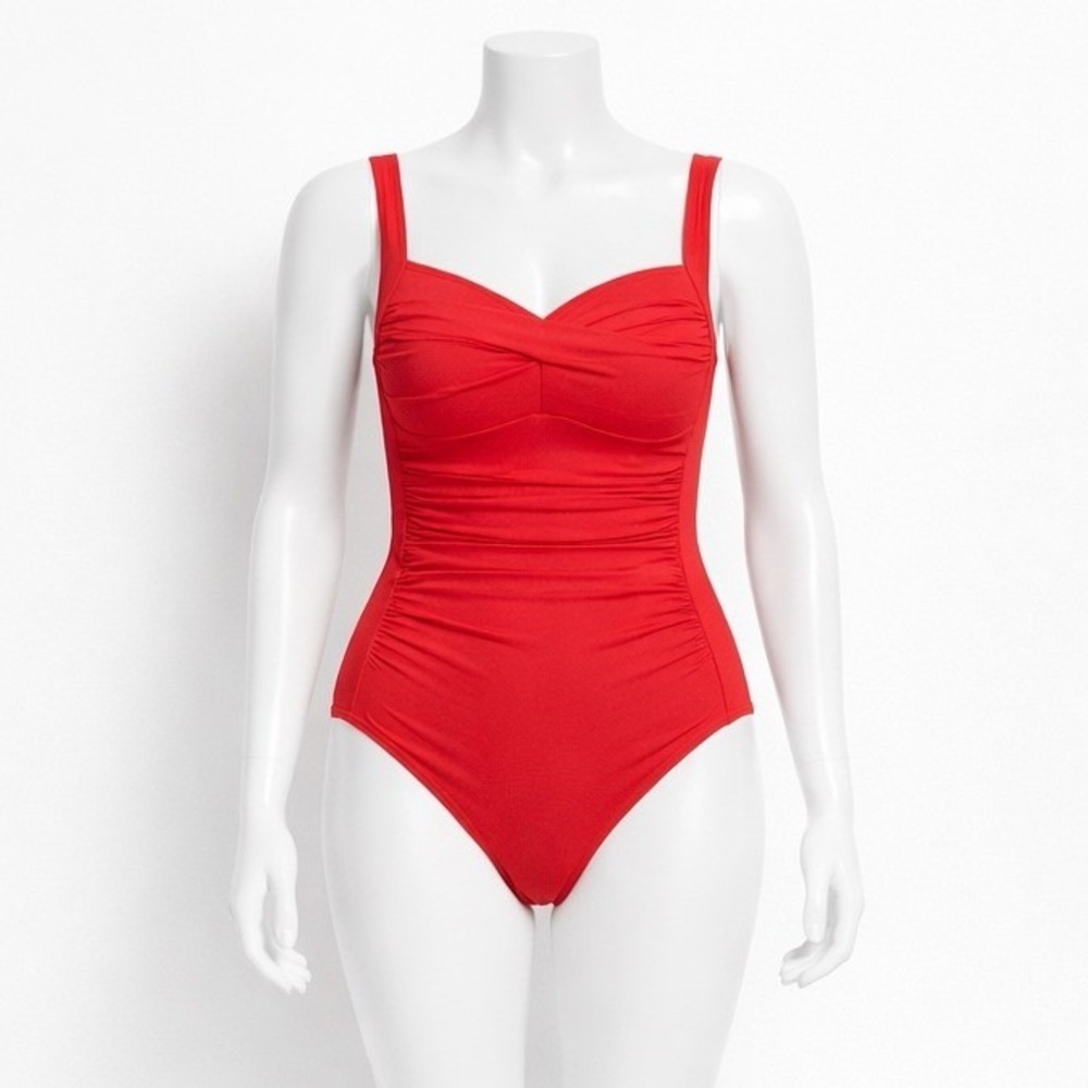 NEW Sea Level Australia Twist Front Multifit One Piece Swimsuit Womens 12 US Red